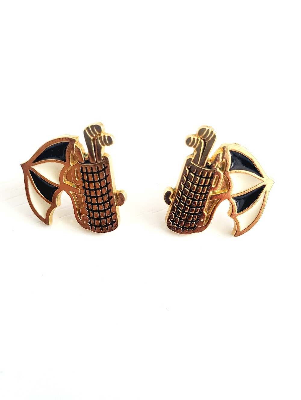 Gold-Tone Golf Club & Umbrella Stud Earrings - Pattern For The corse 2010